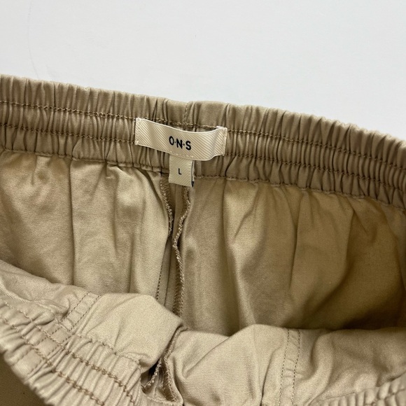 O.N.S. ONS One Nice Shop Cropped Pants Cotton Beige Khaki Size Large - Picture 3 of 9